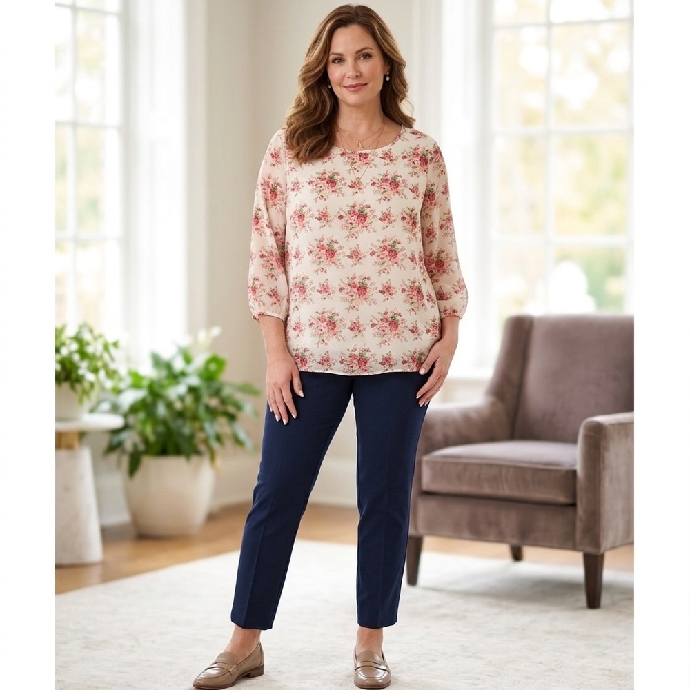 DNA Couture | EUC Floral Print Women's Top Size 3X fits like a 2x